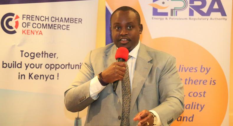 EPRA Director General Daniel Kiptoo Speaking during a meeting hosted by the French Chamber of Commerce in Nairobi
