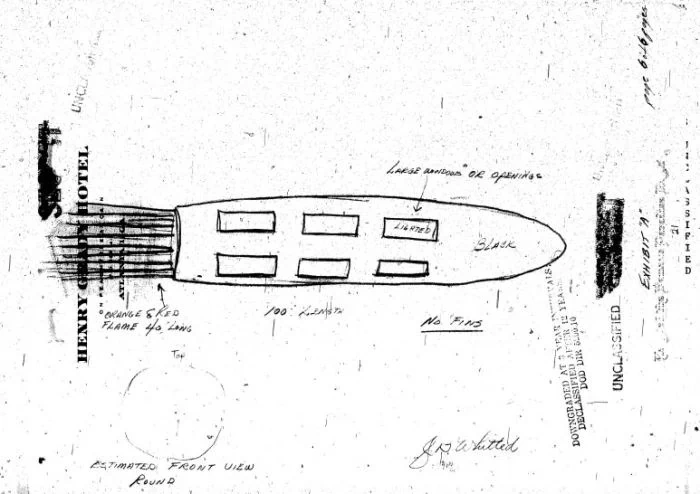 Szkic UFO w wykonaniu Whitteda