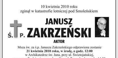 Pogrzeb aktora "M jak miłość"  w środę