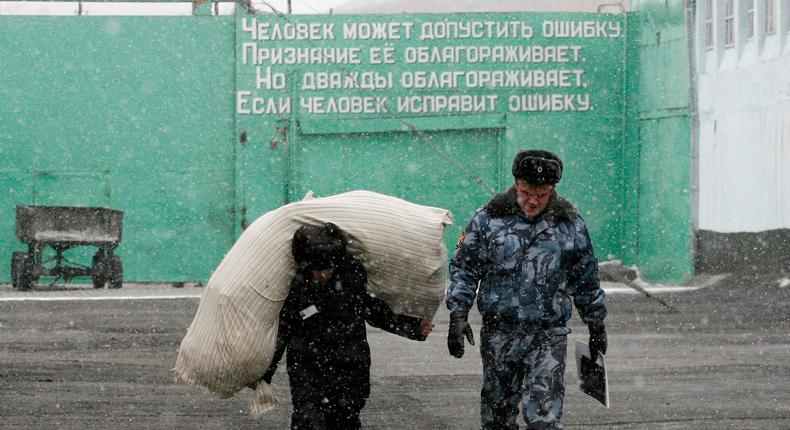 Forced labor in a Russian prison.REUTERS/Ilya Naymushin