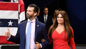 Kimberly Guilfoyle and Donald Trump Jr. attend a rally for President Donald Trump in June 2019.Mandel Ngan/Getty Images