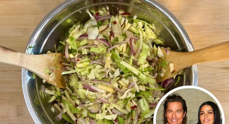 Camila Alves McConaughey's no-mayo coleslaw recipe uses nine ingredients.Maria Noyen/Business Insider, Suzi Pratt/Getty Images