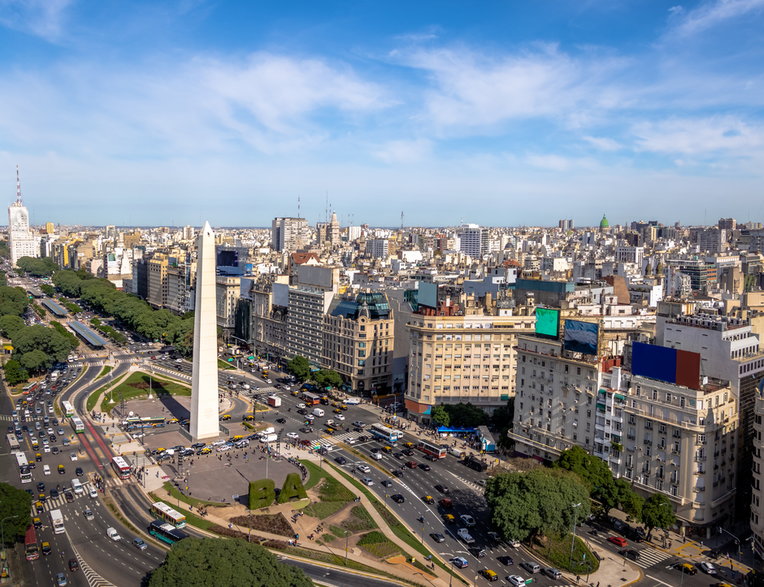 Panoramiczny widok na stolicę Argentyny 