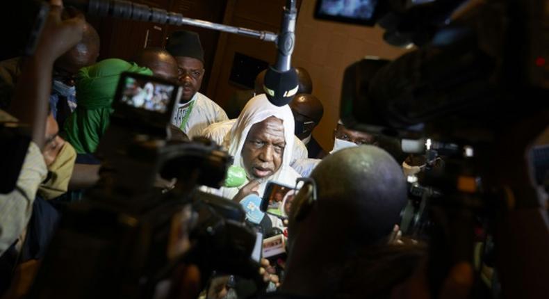 L’imam Mahmoud Dicko lors d’un discours à Bamako, en août 2020.