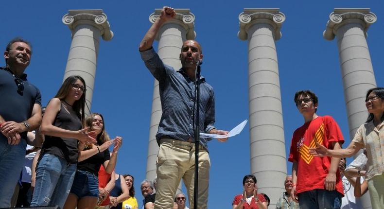 Former FC Barcelona coach Pep Guardiola called for international support for the Catalan independence referendum