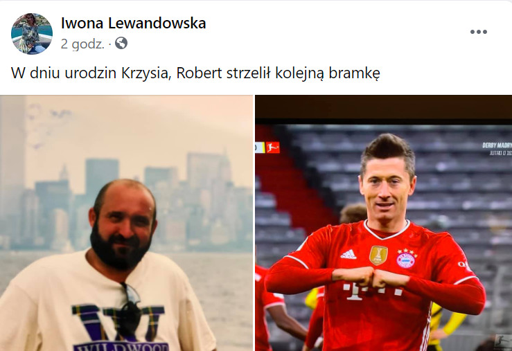 Screenshot z Facebooka Iwony Lewandowskiej