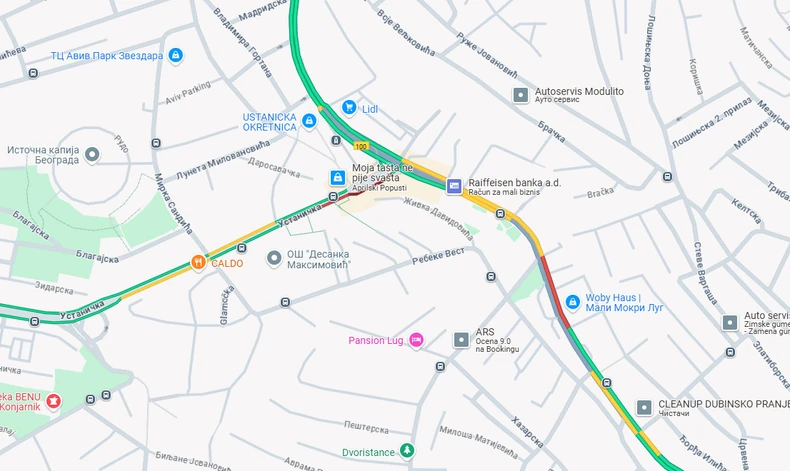 Gužve u Ustaničkoj ulici