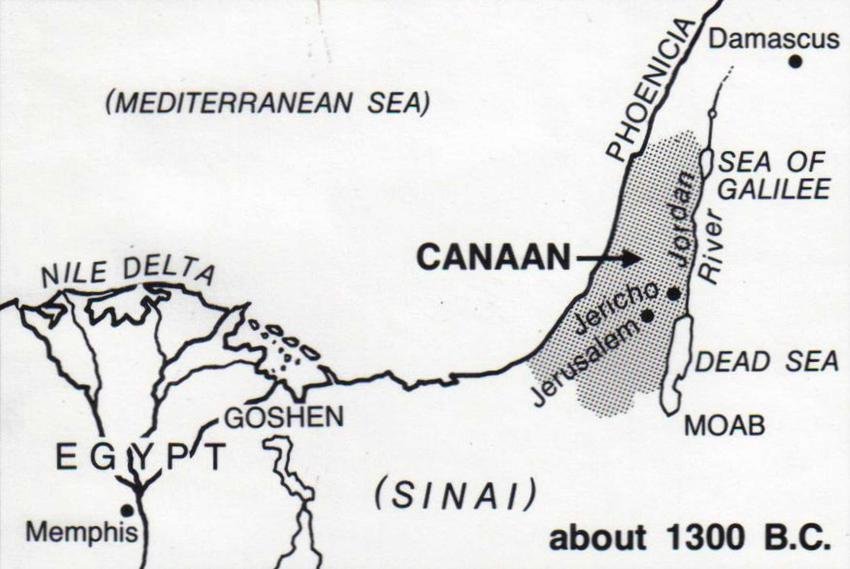 Ziemia Kanaan ok. 1300 r. p.n.e. - fot. domena publiczna 