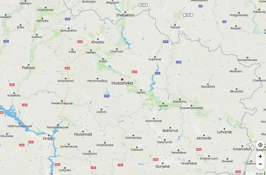 Husarivka na mapi
