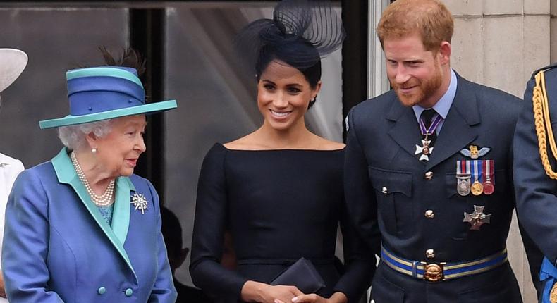 Queen Elizabeth, Meghan Markle and Prince Harry