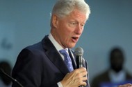 President Bill Clinton speeches during a campaign stop in South Florida on behalf of Hillary Clinton