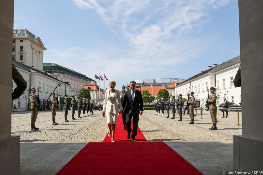 Para prezydencka podczas inauguracji drugiej kadencji Andrzeja Dudy