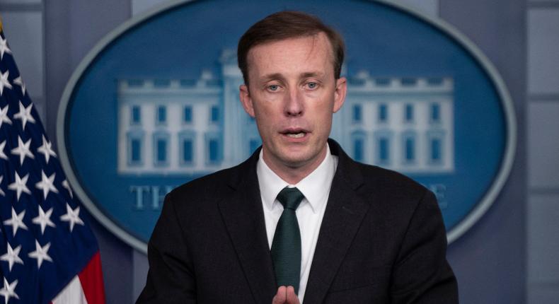 US National Security advisor Jake Sullivan speaks during the daily press briefing on the situation in Afghanistan at the White House on August 17, 2021.