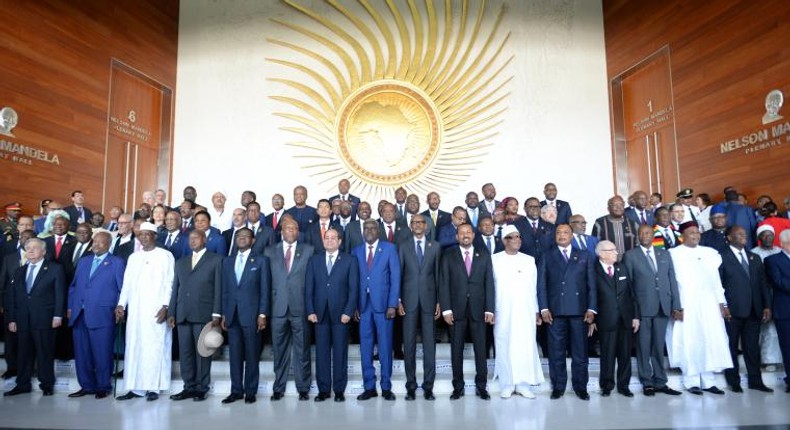 African leaders at 32nd AU Summit