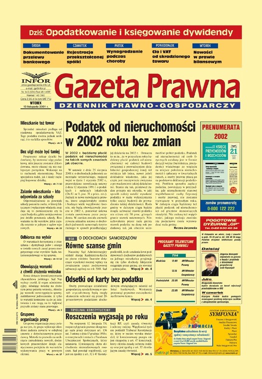 Okładka Dziennika Gazety Prawnej