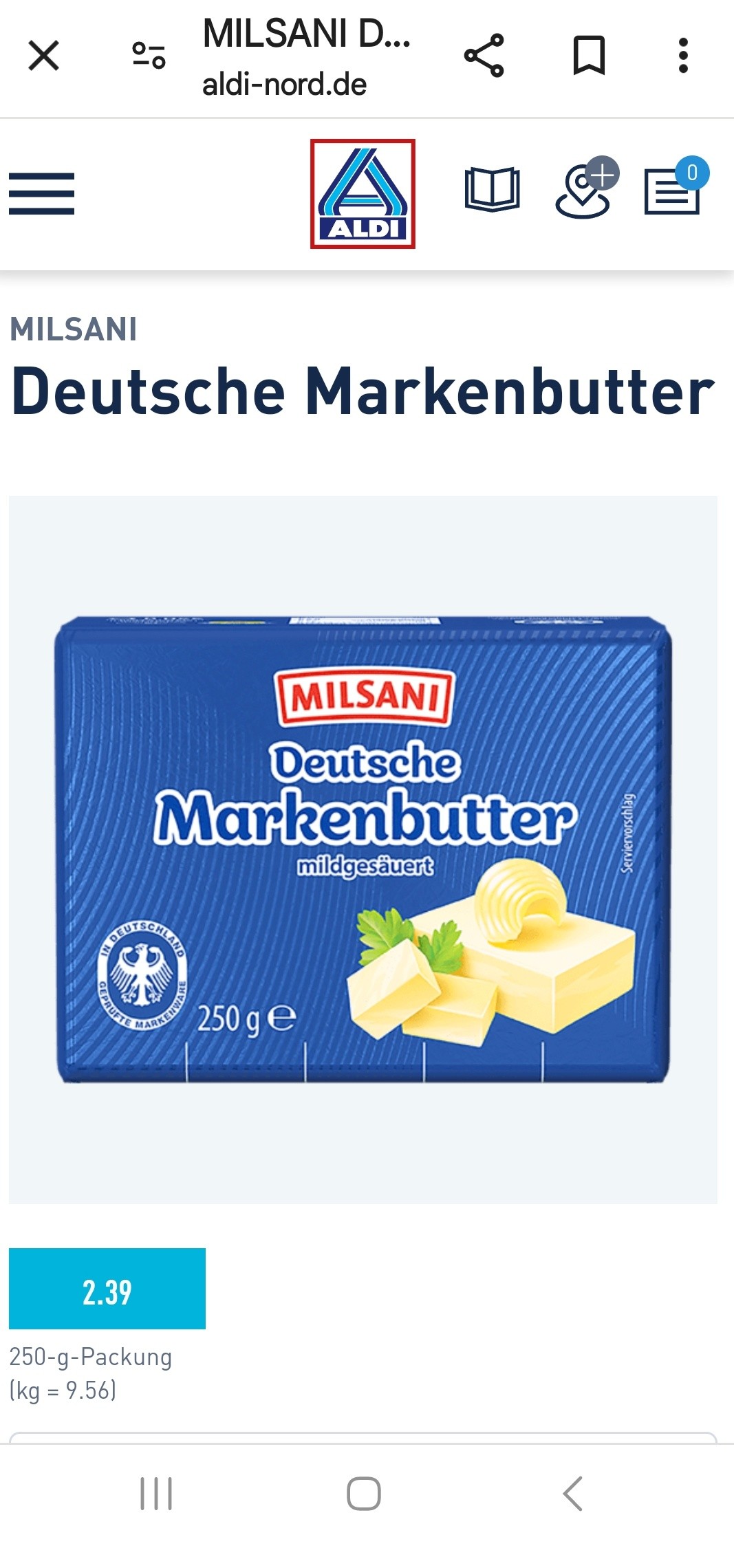 Čitateľ poslal ceny masla v Holandsku a v Nemecku.
