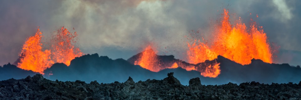 Fontanny lawy na Holuhraun