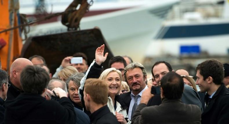French far-right presidential candidate Marine Le Pen took a trip on a fishing boat seeking to portray herself as the protector of small businesses