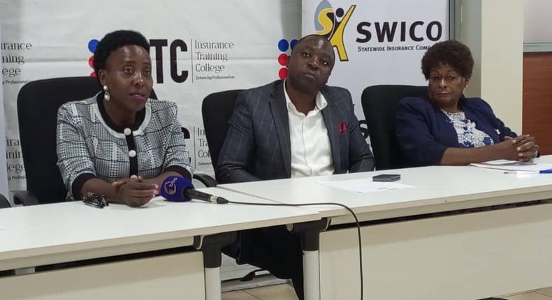 Sylvia Mwebesa Kajubi, the Deputy Principal ITC along with FSME's John Walusimbi and Evelyn Nkalubo, the CEO of SWICO