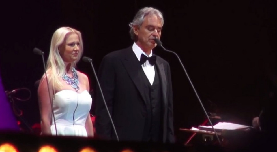 Andrea Bocelli i Olga Szomańska (fot. screen)