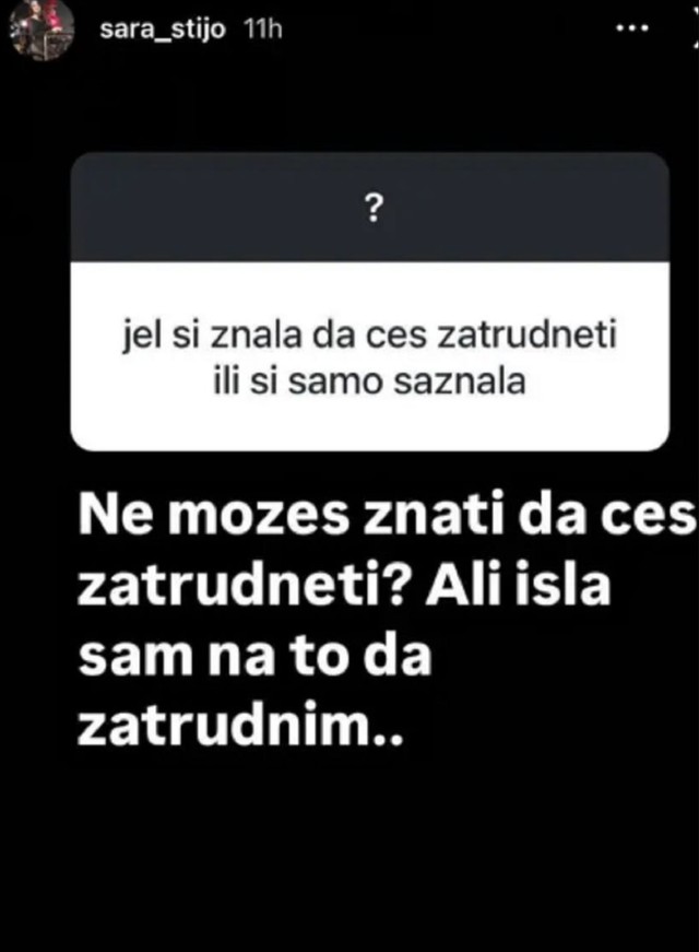 Sara Stijović odgovorila na pitanje o trudnoći