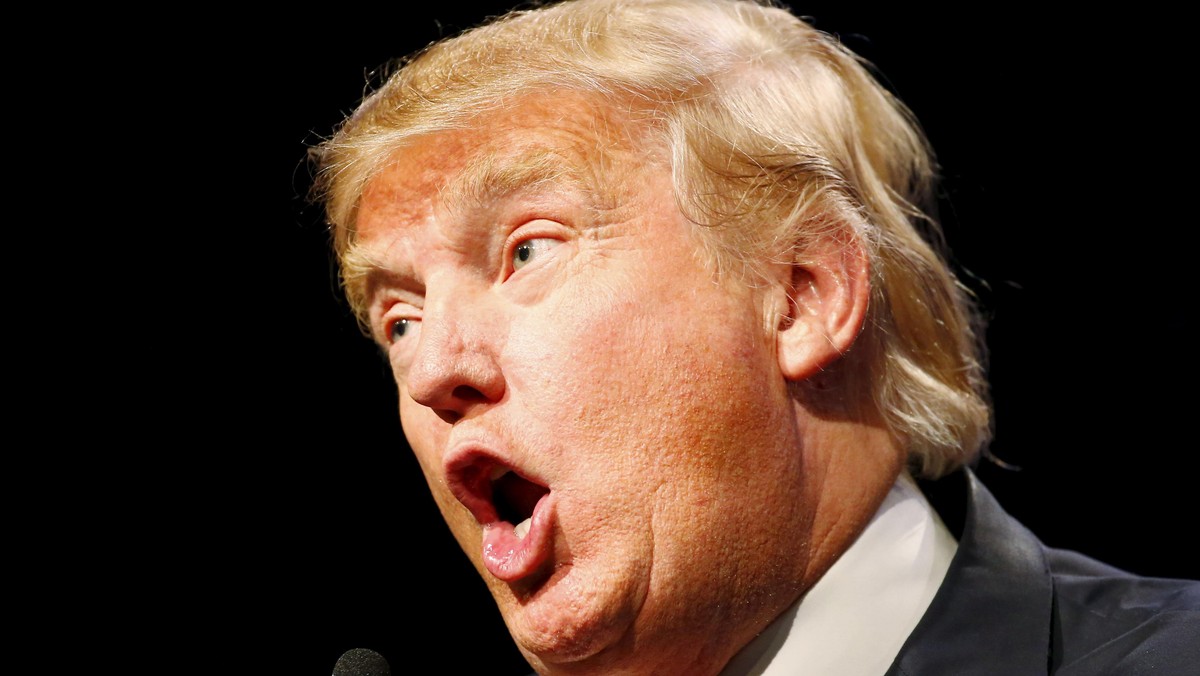 Republican U.S. presidential candidate Donald Trump speaks during a Donald Trump for president rally in Las Vegas