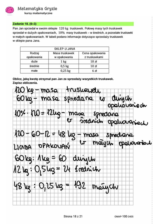 Egzamin ósmoklasisty 2024. Matematyka [ARKUSZE CKE i ODPOWIEDZI]