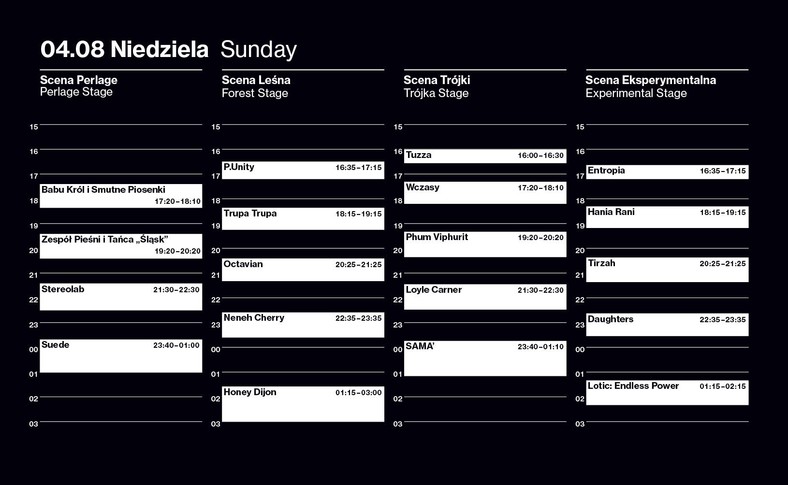 OFF Festival 2019 - program - niedziela 4 sierpnia 2019