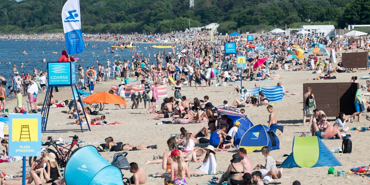 Plaża w Gdańsku, 25 czerwca 2023 r.