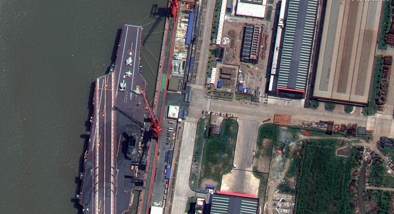 A handful of shipyards are most notable in contributing to China's naval buildup.Satellite image  2023 Maxar Technologies