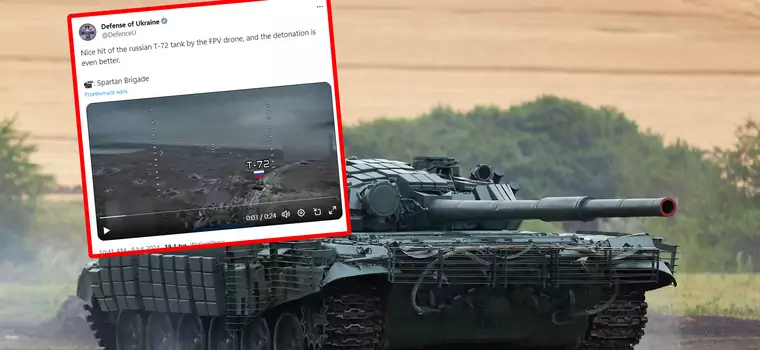 Potężna eksplozja rosyjskiego czołgu. Celne uderzenie Ukrainy [WIDEO]