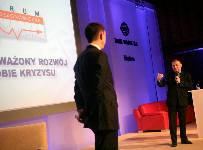 Konferencja Bre Banku pt. ' Zrownowazony rozwoj w dobie kryzysu ' Na zdjeciu Prof. Witold Orłowski