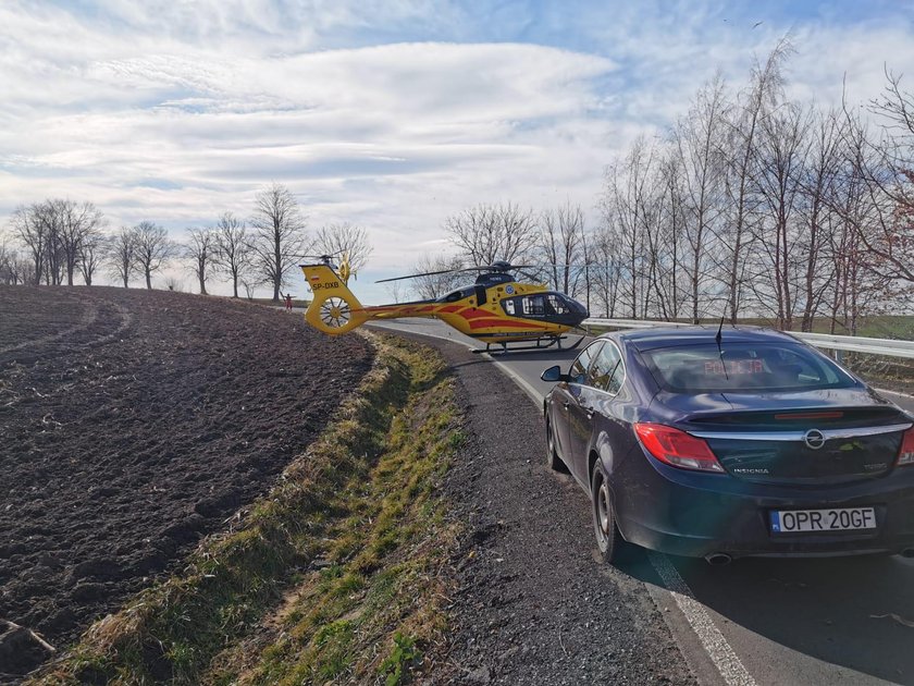 Makabryczny wypadek. 4 osoby ranne. Dwa śmigłowce w akcji