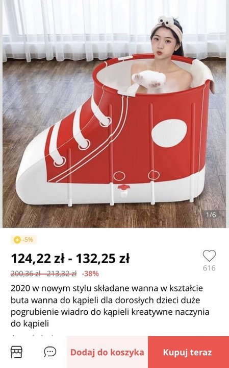 Wanna w kształcie trampka 