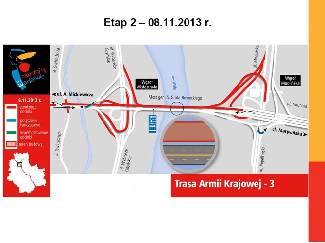 Trasa Armi Krajowej w Warszawie do remontu