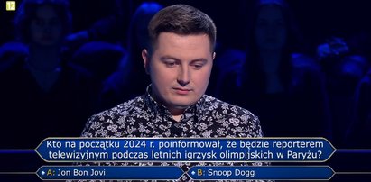 "Milionerzy": Jakub wykorzystał na koła ratunkowe na pytaniu o Igrzyska Olimpijskie