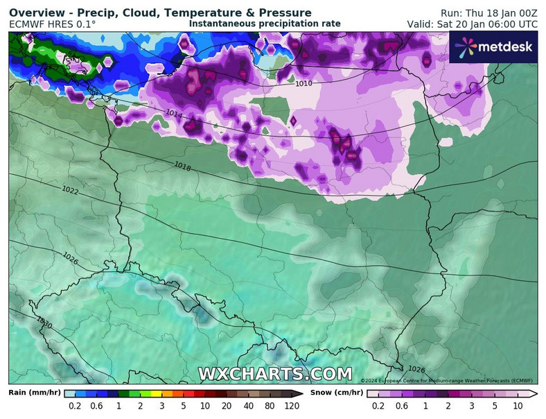 Śnieg będzie padał przede wszystkim w północnej Polsce
