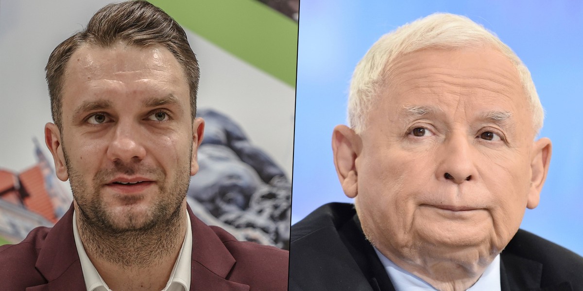 Łukasz Mejza i Jarosław Kaczyński