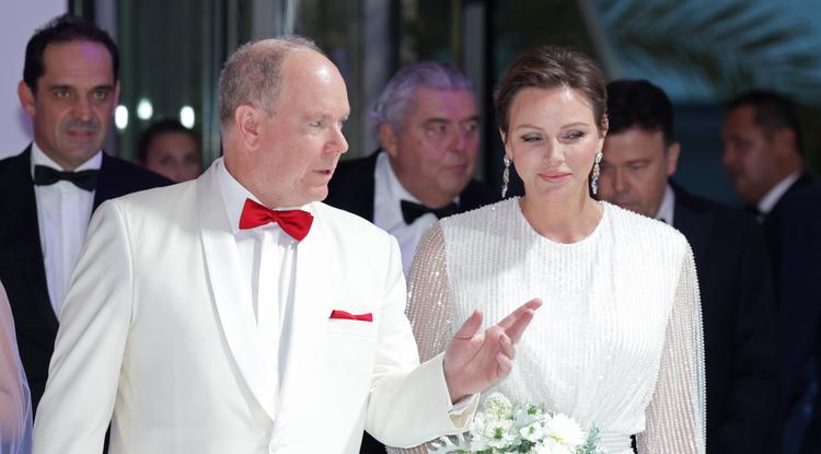 Mintha az esküvőjére érkezett volna Charléne Wittstock férje oldalán Fotó: Getty Images