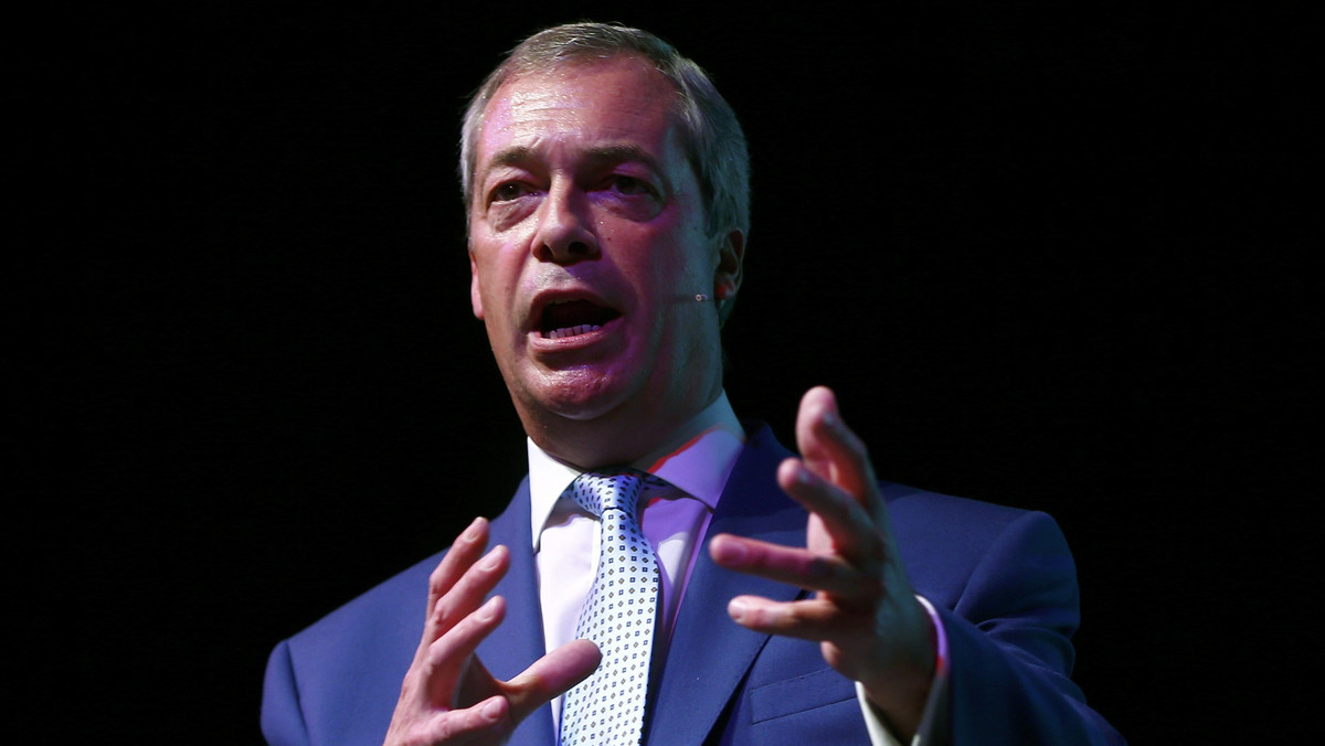 Leader of the United Kingdom Independence Party (UKIP) Nigel Farage delivers his speech at the party's South East annual conference in Eastbourne