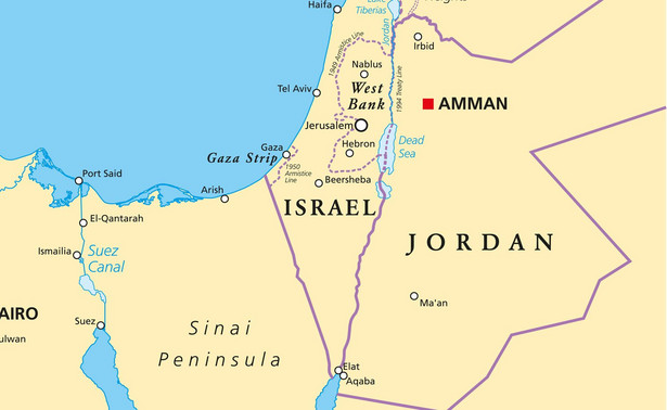 Mapa Izraela i Jordanii