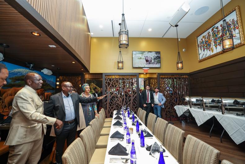 President William Ruto visited Swahili Village in New Jersey, a Kenyan restaurant run by businessman Kevin Onyona on September 17, 2023