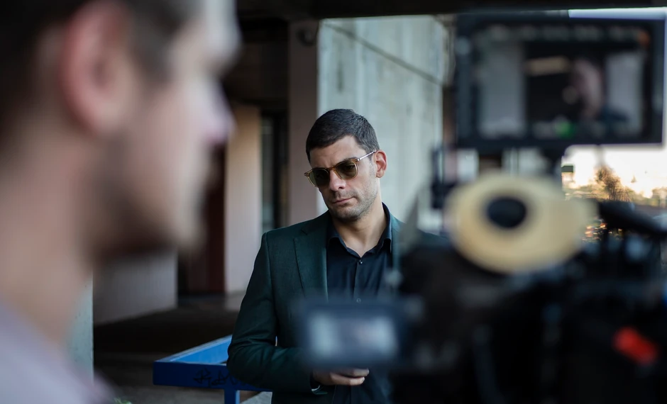 Milan Marić na snimanju filma