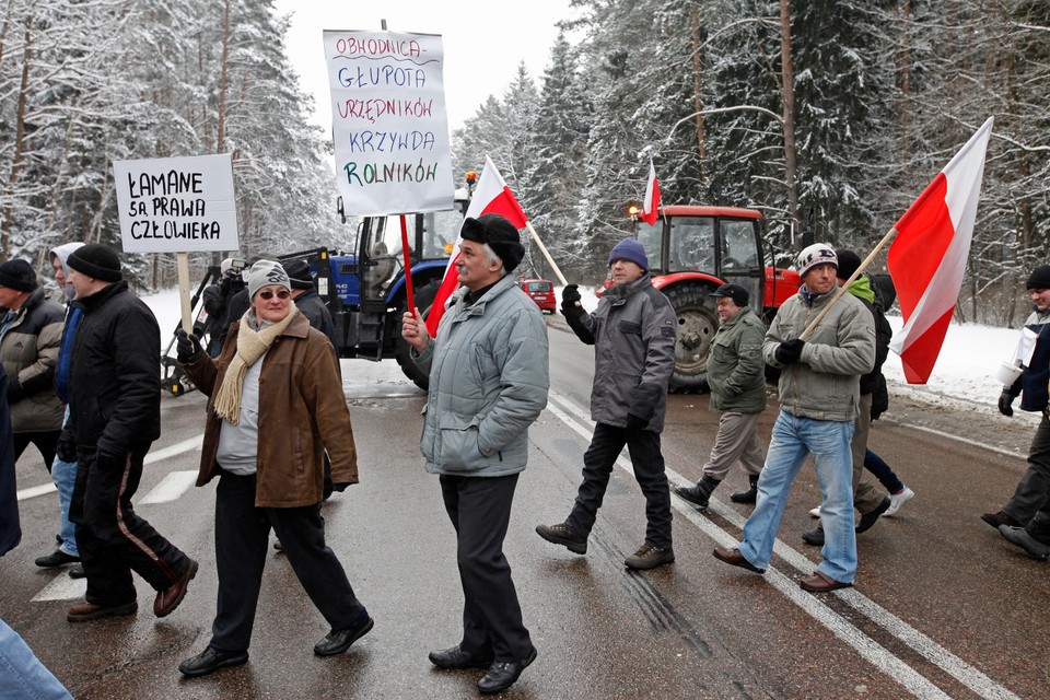 Rozpoczęła się blokada krajowej "ósemki" prowadzącej na Litwę