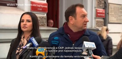 Poseł nagle przerwał konferencję w Łodzi. "O Jezus...". Dramatyczne nagranie