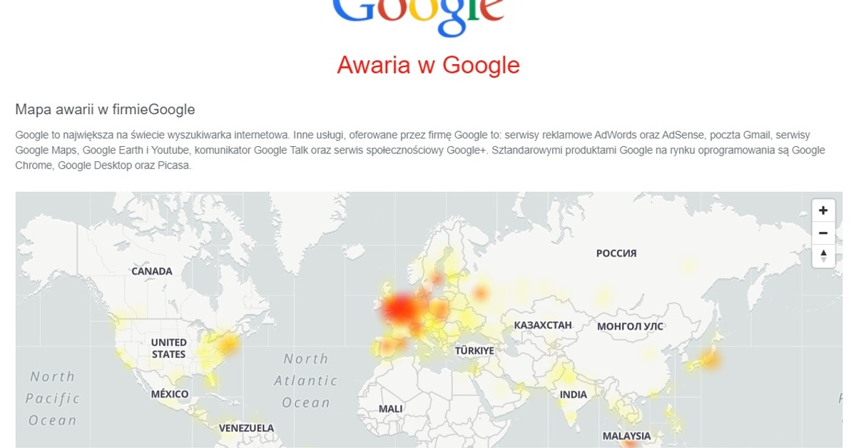 Wielka awaria Google'a. Padł m.in. Gmail, YouTube, Discord i Stadia -  Forsal.pl