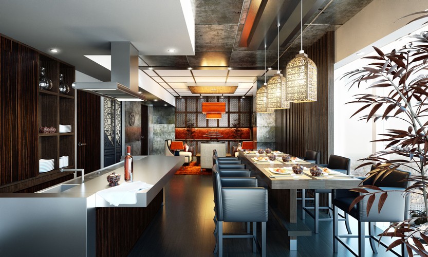 Złota 44, aranżacje apartamentów- wizualizacja - New Asian - Alabaster Touch