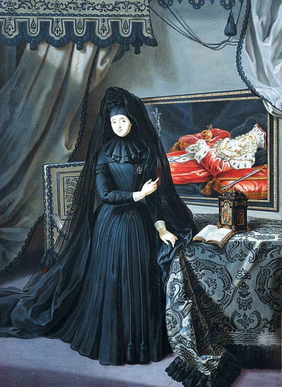 Anna Maria Medycejska w sukni żałobnej po śmierci męża (1717 r.)