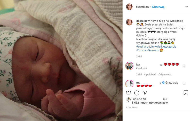 Dagmara Kaczmarek-Szałkow pokazała córkę na Instagramie