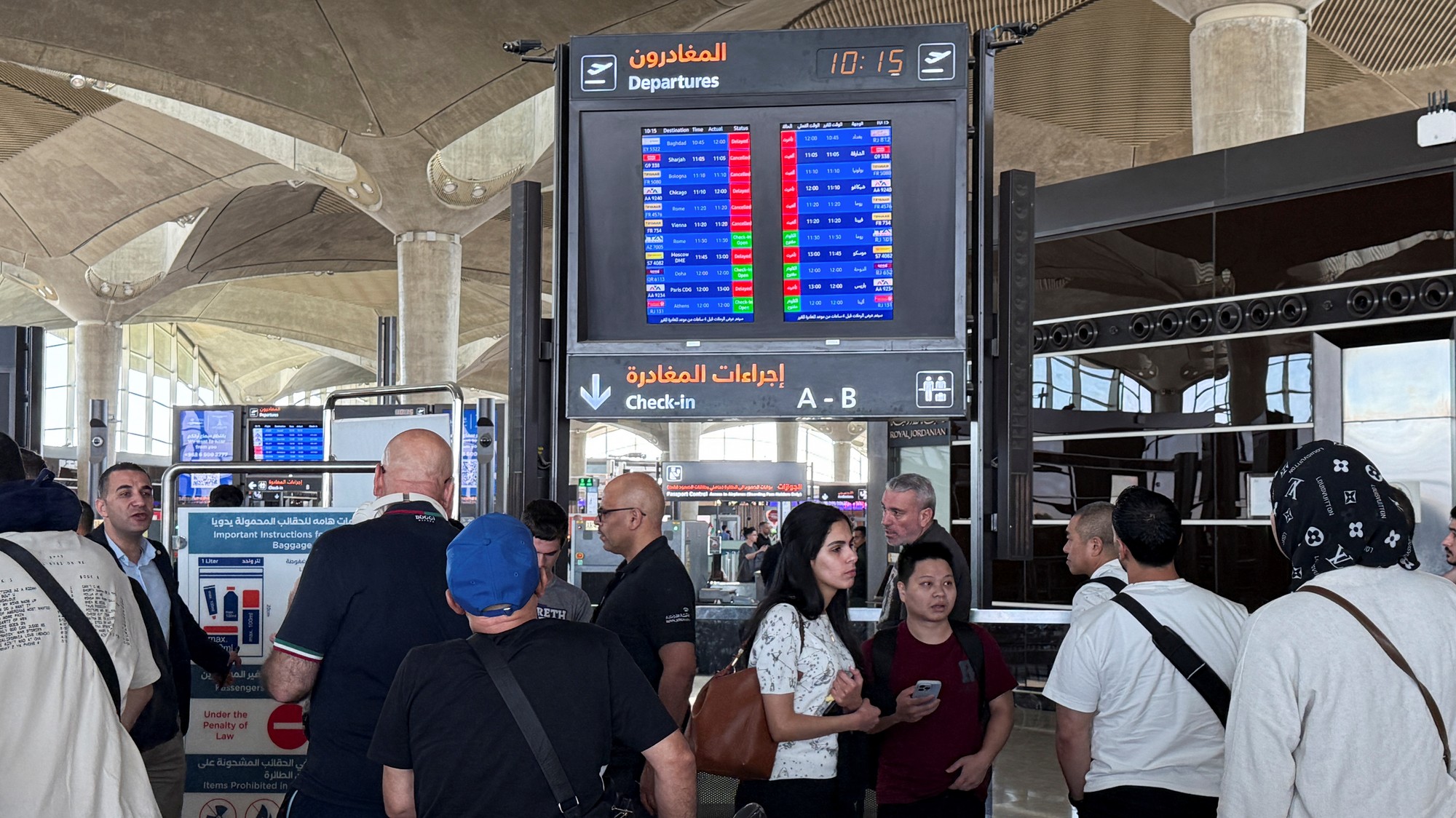 Letisko v jordánskom Ammáne, kde uviazli aj viacerí Slováci